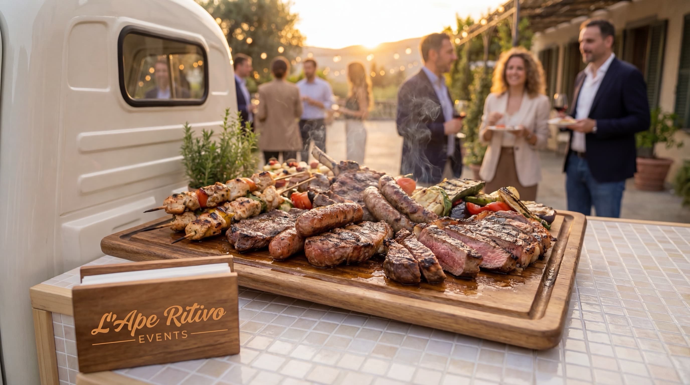 BBQ grill carne alla griglia hamburger gourmet catering eventi all'aperto