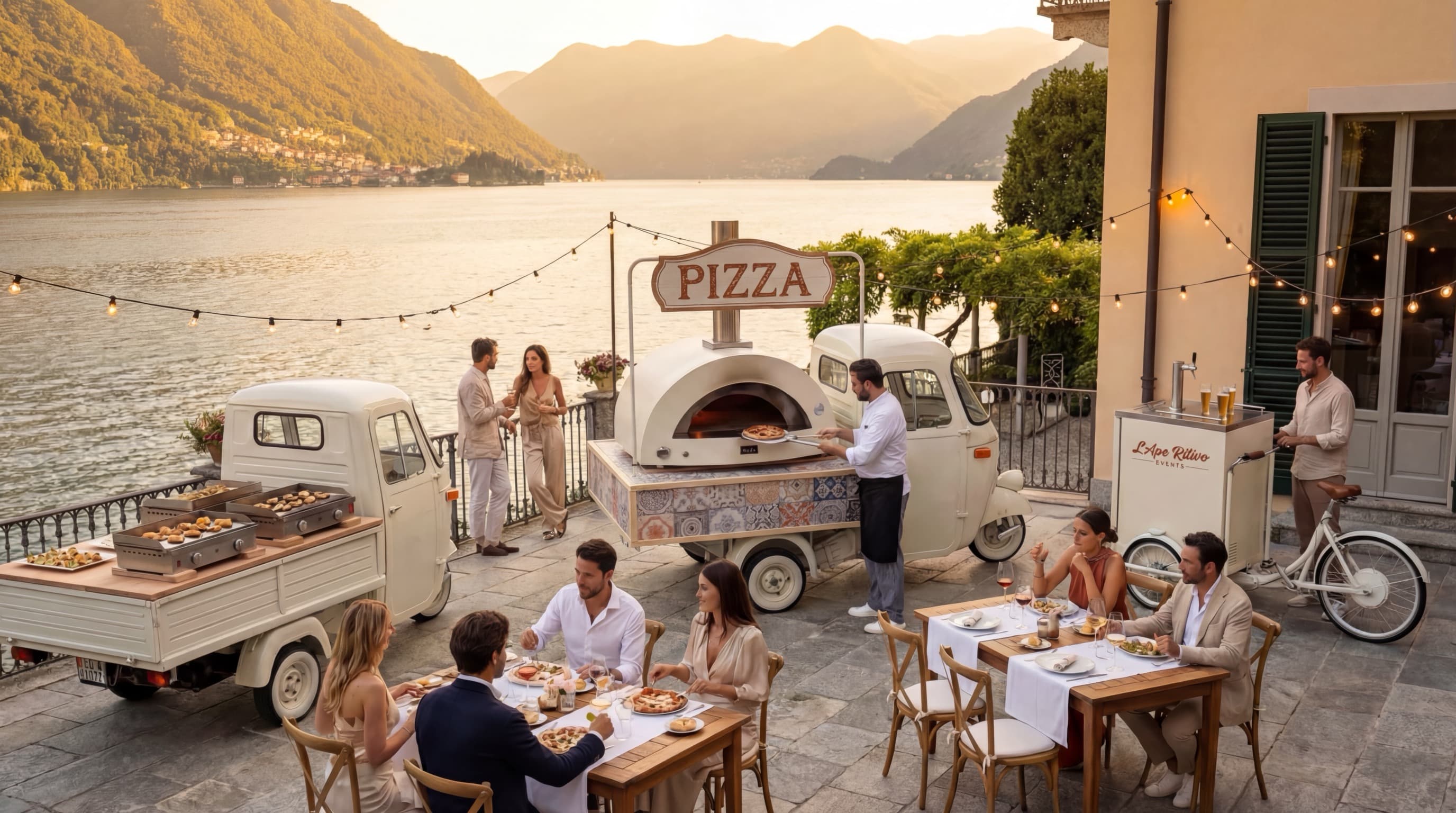 Cena al lago con flotta Apecar