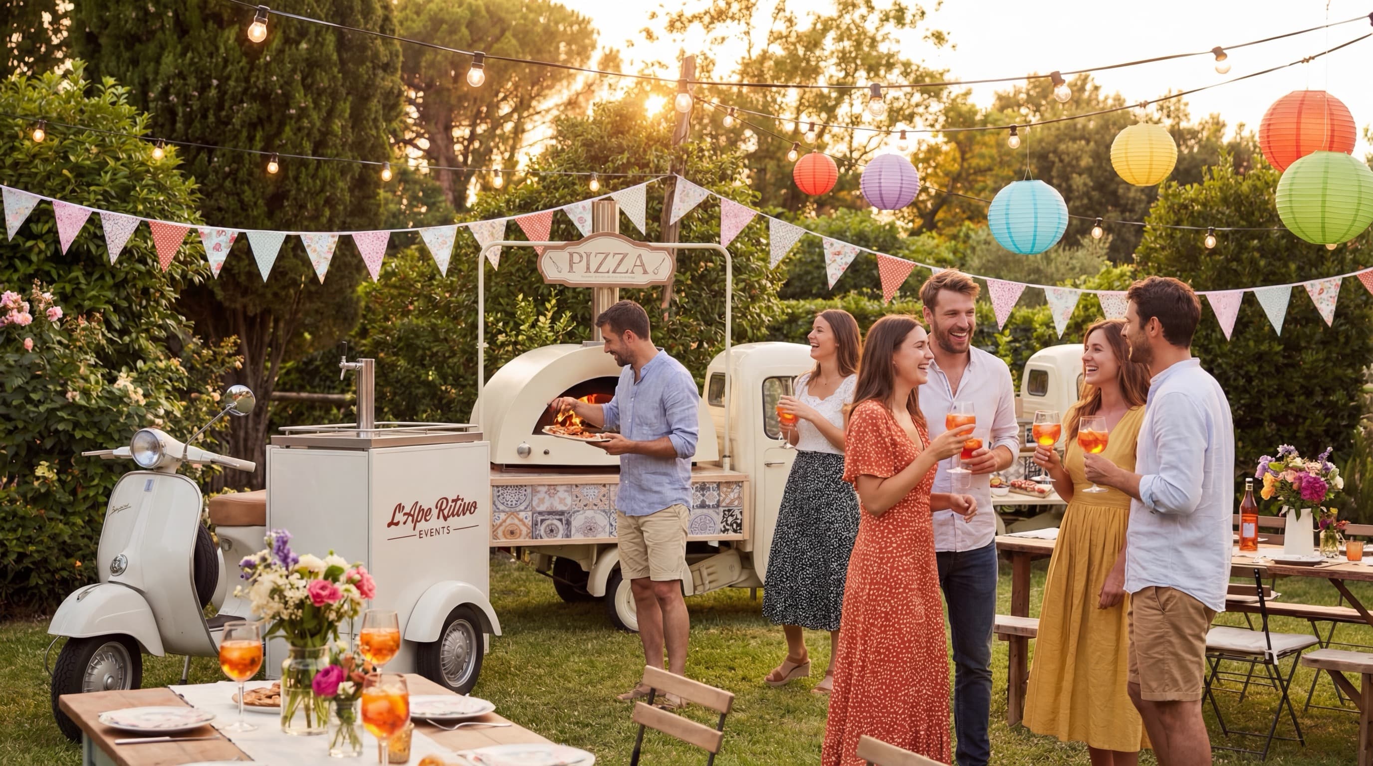 Festa in giardino con Apecar Pizza e amici